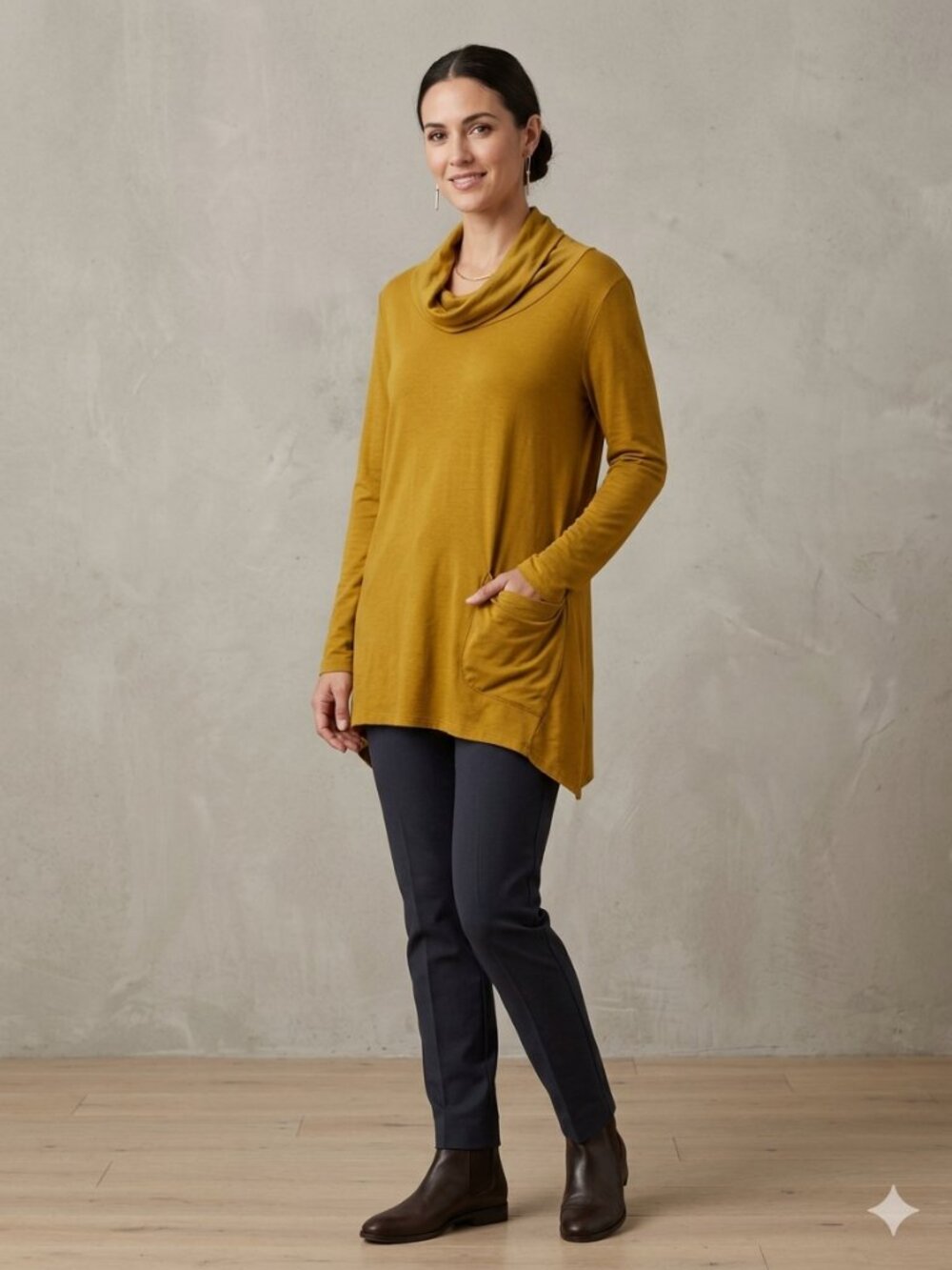 Chalet et Cèci Turtle neck tunic Mustard Color